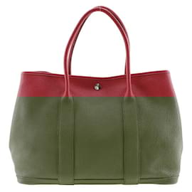 Hermès-Sac Tote PM Hermes Garden-Rouge,Autre