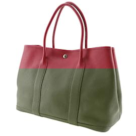 Hermès-Sac Tote PM Hermes Garden-Rouge,Autre