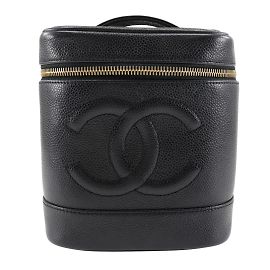 Sac à main Vanity en cuir caviar Chanel Noir