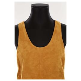 Chloé-Sleeveless leather top-Camel