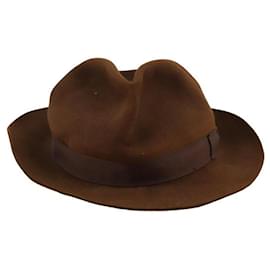 Hermès-Leather hat-Brown