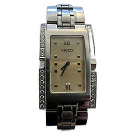Relógio Fred Line 36 de aço com diamantes Prata