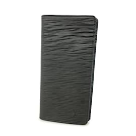 Louis Vuitton-Louis Vuitton Long Wallet Epi Portefeuille Brazza M60622 Noir-Black