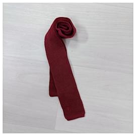 Yves Saint Laurent-Tricot necktie Yves Saint Laurent vintage-Dark red