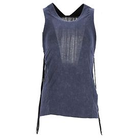 Denim-Top mit Fransen in Blau von Theyskens' Theory Blau
