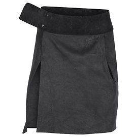 Rick Owens FW10 Gleam Minirock aus schwarzem Leder Schwarz