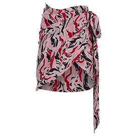 Falda envolvente estampada Isabel Marant en seda rosa Otro