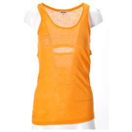 Top Beadu Cut da Acne Studios em linho laranja Laranja Coral