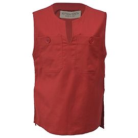 Top sem mangas em algodão vermelho com detalhe de bolso Bottega Veneta Vermelho