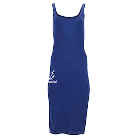 Dsquared2-Dsquared2 Sleeveless Midi Dress in Blue Cotton-Blue