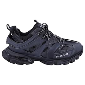 Balenciaga- Balenciaga Track Lace Up Sneakers in Black Polyurethane-Black