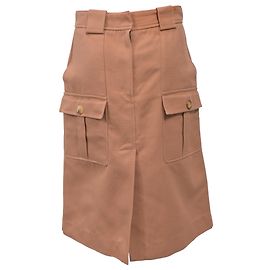 Gonna midi A-line in cotone beige di Bottega Veneta Beige