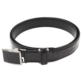 Autre Marque Crocodile Belt Black