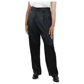 Joseph Schwarze hochtaillierte Seidenhose - Größe UK 16 Andere