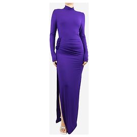 Magda Butrym Lila drapierter Maxikleid - Größe UK 8 Lila