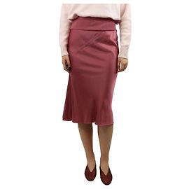 Rick Owens Rosa Satin-Midirock - Größe UK 8 Pink