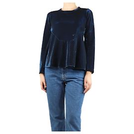 Jil Sander Top trasparente metallico blu - taglia M Blu