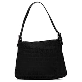 Fendi-Fendi Noir Zucchino Toile Double Rabat Mamma-Noir