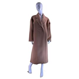 Autre Marque Abrigo largo Bouguessa Osa camel de lana Camello
