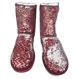 Ugg Classic Short Sequins Dark red