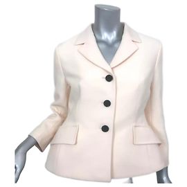 Jaqueta Bar Dior cor creme de lã e seda Fora de branco