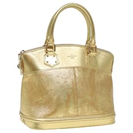 Louis Vuitton-LOUIS VUITTON Suhari Lockit PM Hand Bag Leather Gold All M95433 LV Auth 91430-Golden,Metallic
