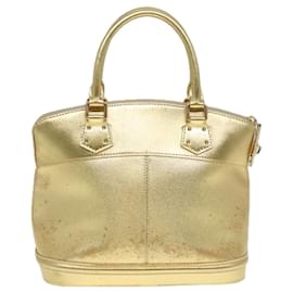 Louis Vuitton-LOUIS VUITTON Suhari Lockit PM Hand Bag Leather Gold All M95433 LV Auth 91430-Golden,Metallic
