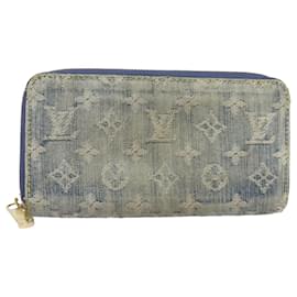 Louis Vuitton-LOUIS VUITTON Monogram Denim Zippy Wallet Blue M95342 LV Auth bs18191-Blue