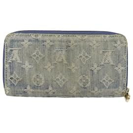 Louis Vuitton-LOUIS VUITTON Monogram Denim Zippy Wallet Blue M95342 LV Auth bs18191-Blue