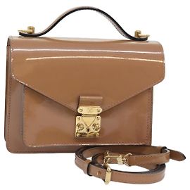 LOUIS VUITTON Vernis Monceau BB Sac à main 2way Rose Velours M91580 LV Auth 91795 Rose