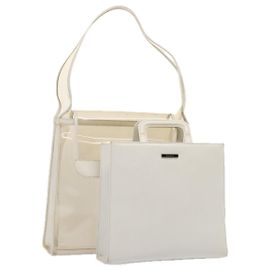 GUCCI Schultertasche Vinyl Klar Weiß Silber 001 2058 1772 5 Auth bs17041 Silber Weiß Andere