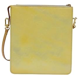 Louis Vuitton-LOUIS VUITTON Monogram Vernis Motto Accessory Pouch Gris M91030 LV Auth 90943-Grey