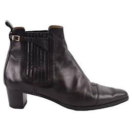Hermès-Leather boots-Black