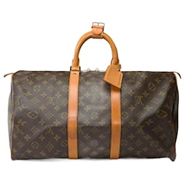 Louis Vuitton-LOUIS VUITTON Keepall Bag in Brown Canvas - 102129-Brown