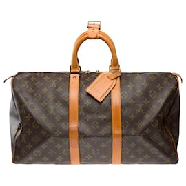 Louis Vuitton-LOUIS VUITTON Keepall Bag in Brown Canvas - 102129-Brown