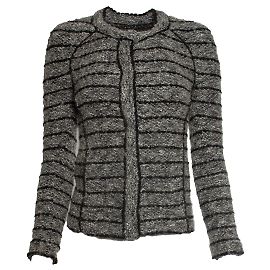 Isabel Marant Etoile Grau und schwarze Tweedjacke Isabel Marant Étoile Schwarz Grau