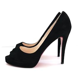 Christian Louboutin-Christian Louboutin Very Prive Black Suede Heels-Black