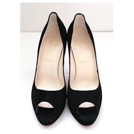 Christian Louboutin-Christian Louboutin Very Prive Black Suede Heels-Black