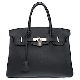 Hermès-Sac HERMES Birkin 30 en Cuir Noir - 102150-Noir