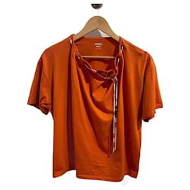 Hermès-HERMES  Tops T.International L Cotton-Orange