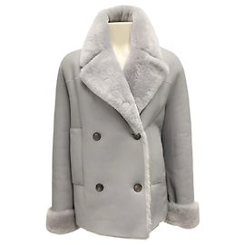 Joseph Dove graue Schaffelljacke Grau