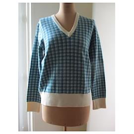 Ermenegildo Zegna-Graphic pattern wool sweater, size 50/M.-Multiple colors