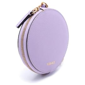 Versace-Versace Medusa Leather Pouch Clutch-Purple