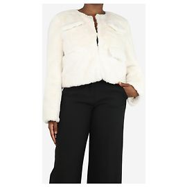 Self portrait White faux fur coat - size UK 12 White