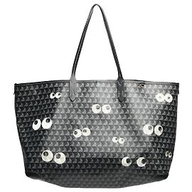 Anya Hindmarch Black and grey I Am A Plastic Bag motif tote bag Black