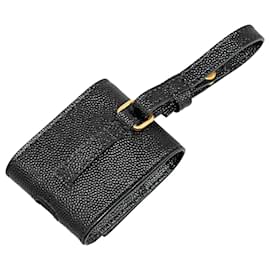 Saint Laurent-Saint Laurent Black Grain De Poudre AirPods Case-Black