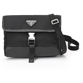 Prada Re-Nylon Saffiano Leather Smartphone Case Black
