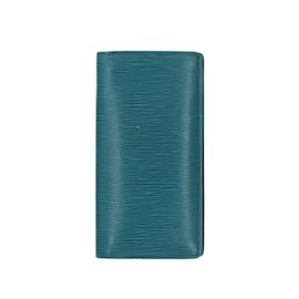 Louis Vuitton-Louis Vuitton Portefeuille Brazza Epi Long Wallet-Blue