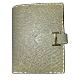Portafoglio Hermès Béarn Compact taupe in pelle Epsom Beige