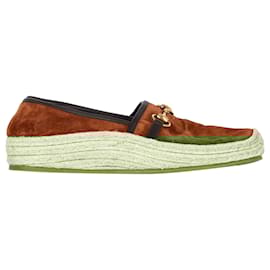 Gucci-Gucci Horsebit Espadrilles in Brown Suede-Brown